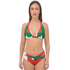 Madagascar Flag Map Geography Double Strap Halter Bikini Set by Sapixe