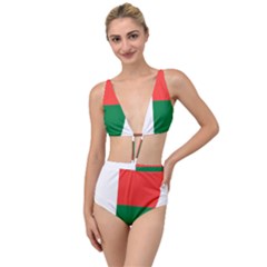 Madagascar Flag Map Geography Tied Up Two Piece Swimsuit by Sapixe