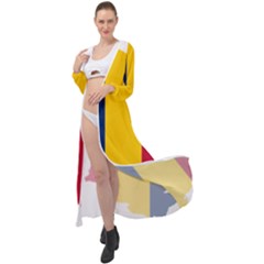 Chad Flag Map Geography Outline Maxi Chiffon Beach Wrap by Sapixe