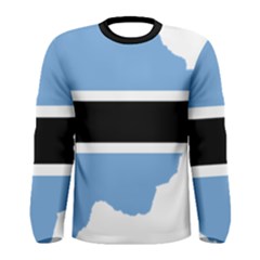 Botswana Flag Map Geography Men s Long Sleeve Tee by Sapixe