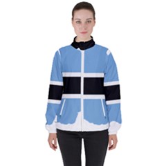 Botswana Flag Map Geography Women s High Neck Windbreaker