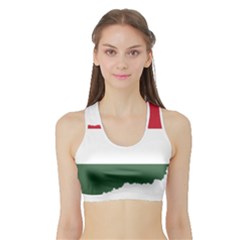 Hungary Country Europe Flag Sports Bra With Border by Sapixe