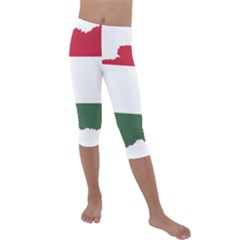 Hungary Country Europe Flag Kids  Lightweight Velour Capri Leggings 