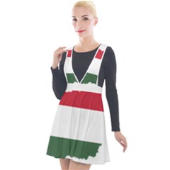 Hungary Country Europe Flag Plunge Pinafore Velour Dress by Sapixe