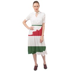 Hungary Country Europe Flag Keyhole Neckline Chiffon Dress