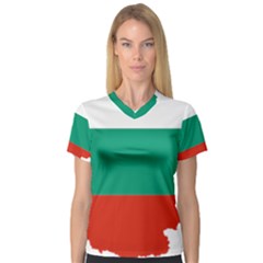 Bulgaria Country Europe Flag V-neck Sport Mesh Tee