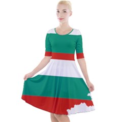 Bulgaria Country Europe Flag Quarter Sleeve A-line Dress