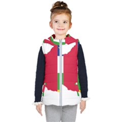 Central African Republic Flag Map Kids  Hooded Puffer Vest