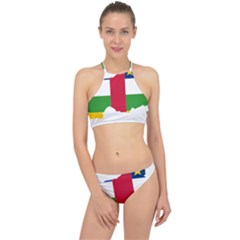 Central African Republic Flag Map Racer Front Bikini Set