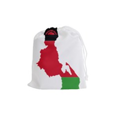 Malawi Flag Map Geography Outline Drawstring Pouch (medium) by Sapixe