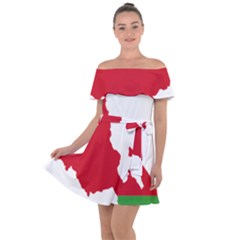 Malawi Flag Map Geography Outline Off Shoulder Velour Dress