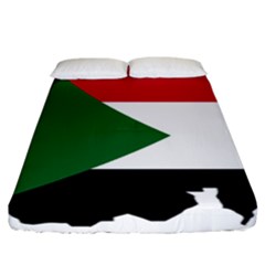 Sudan Flag Map Geography Outline Fitted Sheet (california King Size)