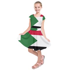 Sudan Flag Map Geography Outline Kids  Short Sleeve Dress