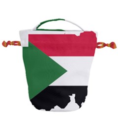 Sudan Flag Map Geography Outline Drawstring Bucket Bag by Sapixe