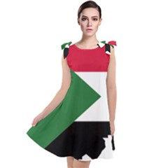 Sudan Flag Map Geography Outline Tie Up Tunic Dress by Sapixe