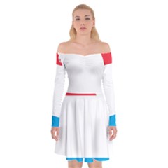 Luxembourg Country Europe Flag Off Shoulder Skater Dress