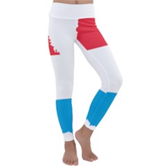 Luxembourg Country Europe Flag Kids  Lightweight Velour Classic Yoga Leggings by Sapixe