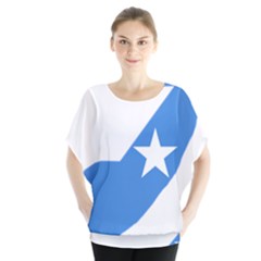 Somalia Flag Map Geography Outline Batwing Chiffon Blouse