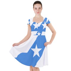 Somalia Flag Map Geography Outline Cap Sleeve Midi Dress by Sapixe