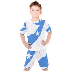 Somalia Flag Map Geography Outline Kids  Tee And Shorts Set
