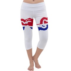 Gambia Flag Map Geography Outline Capri Yoga Leggings by Sapixe