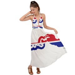 Gambia Flag Map Geography Outline Backless Maxi Beach Dress by Sapixe