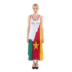 Cameroon Flag Map Geography Sleeveless Maxi Dress