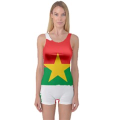 Burkina Faso Flag Map Geography One Piece Boyleg Swimsuit by Sapixe