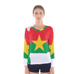 Burkina Faso Flag Map Geography Women s Long Sleeve Tee