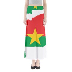 Burkina Faso Flag Map Geography Full Length Maxi Skirt by Sapixe