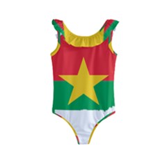 Burkina Faso Flag Map Geography Kids  Frill Swimsuit by Sapixe