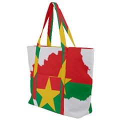 Burkina Faso Flag Map Geography Zip Up Canvas Bag