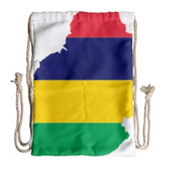 Mauritius Flag Map Geography Drawstring Bag (large) by Sapixe