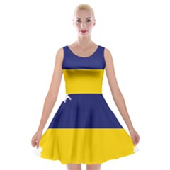 Mauritius Flag Map Geography Velvet Skater Dress by Sapixe