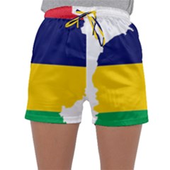 Mauritius Flag Map Geography Sleepwear Shorts