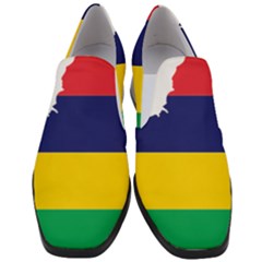 Mauritius Flag Map Geography Women Slip On Heel Loafers by Sapixe