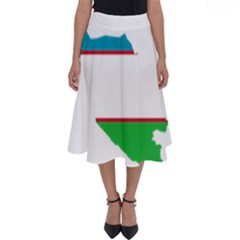 Borders Country Flag Geography Map Perfect Length Midi Skirt