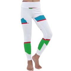 Borders Country Flag Geography Map Kids  Lightweight Velour Classic Yoga Leggings by Sapixe