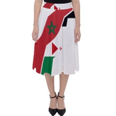 Western Sahara Flag Map Geography Classic Midi Skirt