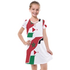 Western Sahara Flag Map Geography Kids  Cross Web Dress by Sapixe