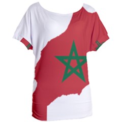 Morocco Flag Map Geography Outline Women s Oversized Tee