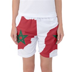 Morocco Flag Map Geography Outline Women s Basketball Shorts by Sapixe