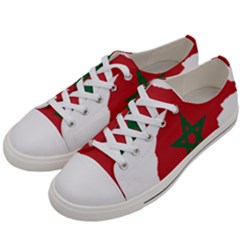 Morocco Flag Map Geography Outline Women s Low Top Canvas Sneakers by Sapixe