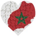 Morocco Flag Map Geography Outline Wooden Puzzle Heart View1