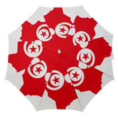 Tunisia Flag Map Geography Outline Straight Umbrellas