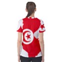 Tunisia Flag Map Geography Outline Women s Cotton Tee View2