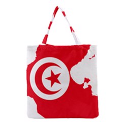 Tunisia Flag Map Geography Outline Grocery Tote Bag