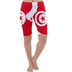 Tunisia Flag Map Geography Outline Cropped Leggings 