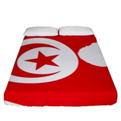 Tunisia Flag Map Geography Outline Fitted Sheet (king Size)