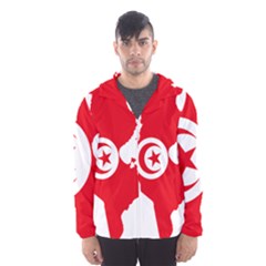 Tunisia Flag Map Geography Outline Men s Hooded Windbreaker